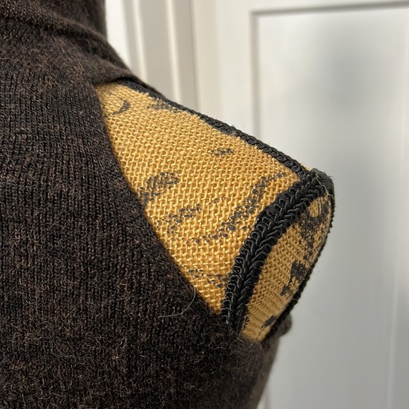 ZARA KNIT ITALIAN BROWN YARN HIGH NECK ASYMMETRIC TUNIC STYLE TOP SMALL - Picture 11 of 13